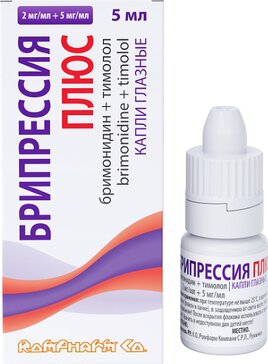 Брипрессия Плюс, 2 мг/мл + 5 мг/мл, капли глазные, 5 мл, 1 шт. фото