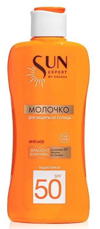 Krassa Sun Expert Молочко для защиты от солнца Sun block, молочко солнцезащитное, 180 мл, 1 шт, SPF 50 фото