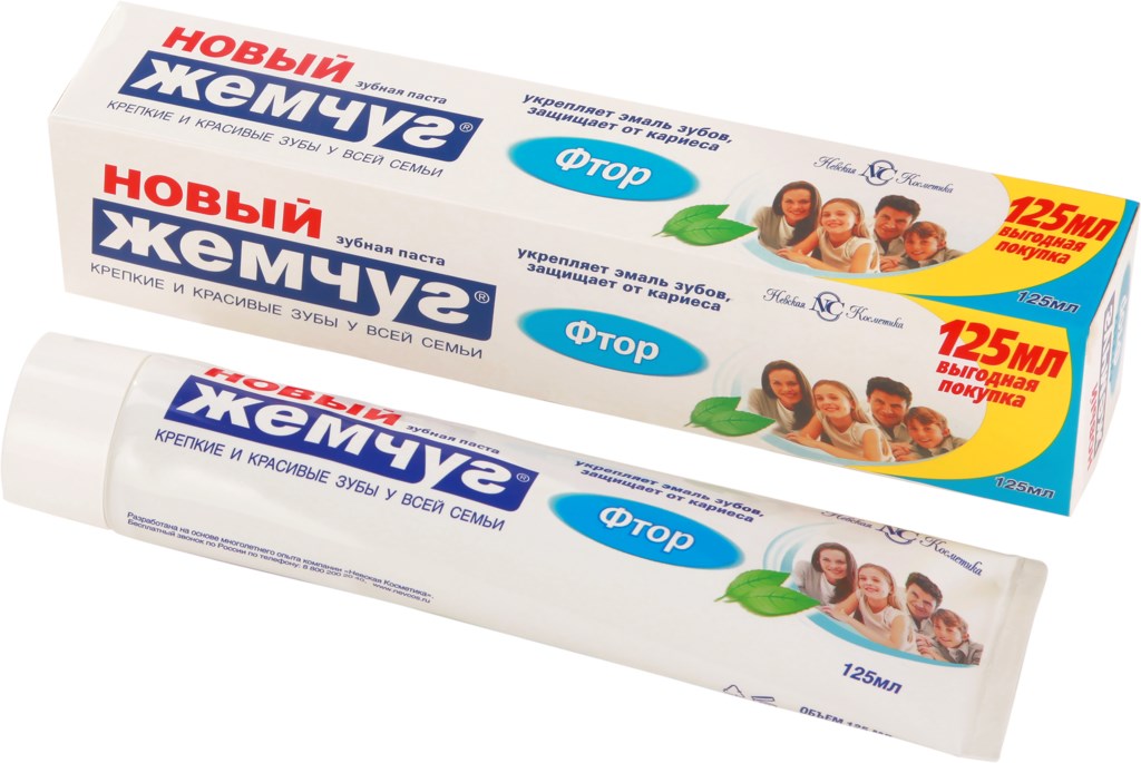 Новый Жемчуг Зубная паста Фтор, зубная паста, 125 мл, 1 шт. фото