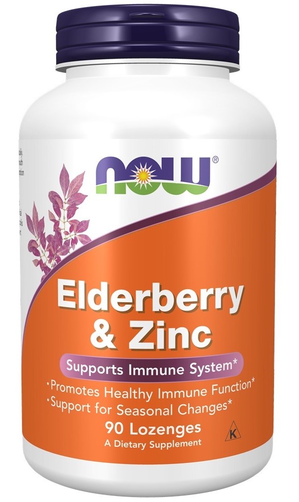 NOW Бузина и цинк, таблетки жевательные, 90 шт. фото