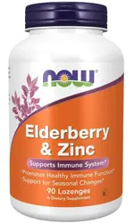 NOW Бузина и цинк, таблетки жевательные, 90 шт. фото