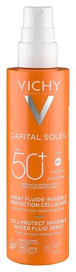 Vichy Capital Soleil легкий солнцезащитный спрей-флюид для лица, спрей, 200 мл, 1 шт, SPF 50+ фото