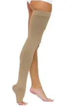 Чулок компрессионный до бедра с открытым мыском, 2 класс компрессии, р. 6, 1 шт, телесного цвета фото