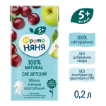 Фрутоняня сок, сок, 200 мл, 1 шт, яблоко + вишня, осветленный фото 3