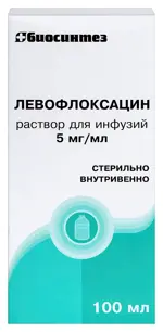 Левофлоксацин, 5 мг/мл, раствор для инфузий, 100 мл, 1 шт. фото