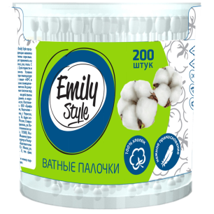 Emily Style ватные палочки, ватные палочки в стакане, 200 шт. фото