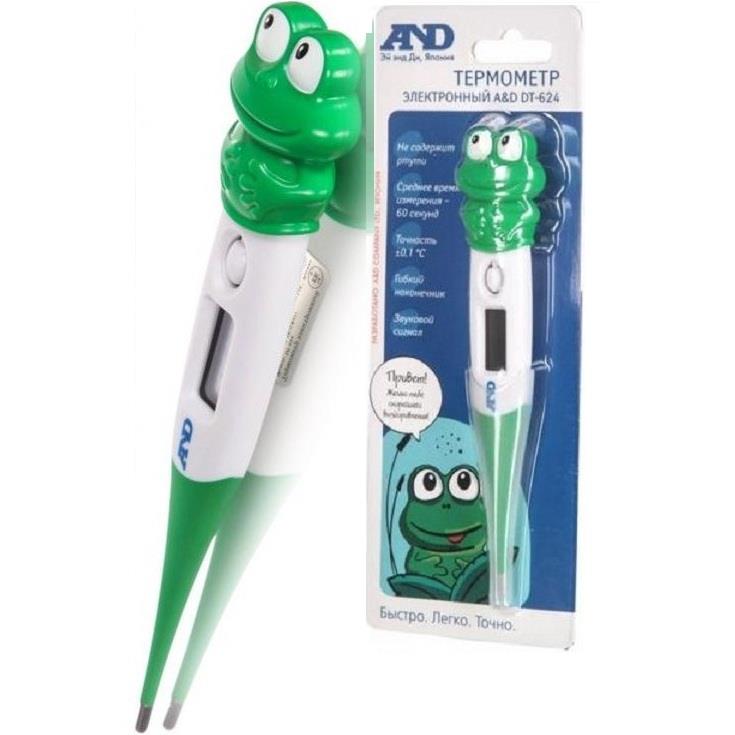 Термометр электронный AND DT-624, 1 шт, держатель лягушка фото