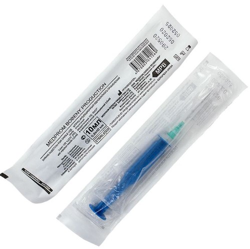Шприц 2-х компонентный, 10 мл, шприц в комплекте с иглой, 10 шт, 21G (0.80х40) фото
