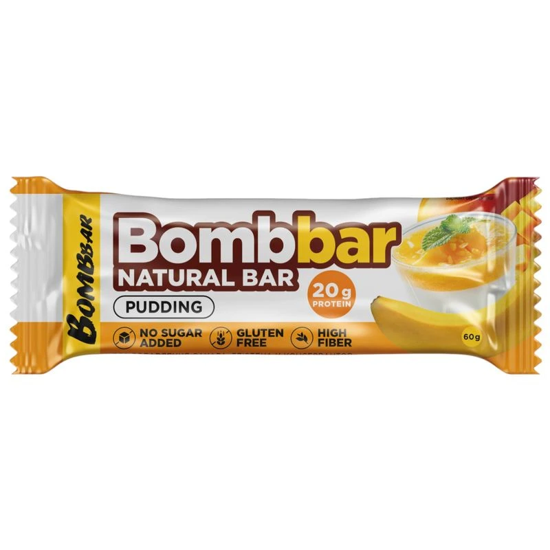 Bombbar Батончик протеиновый, батончик, 60 г, 1 шт, пудинг + манго + банан фото