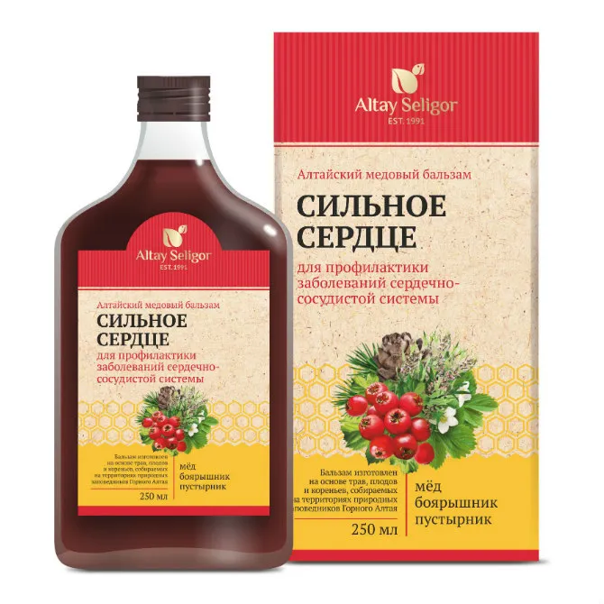 Алтайский медовый бальзам Сильное сердце, бальзам, 250 мл, 1 шт. фото