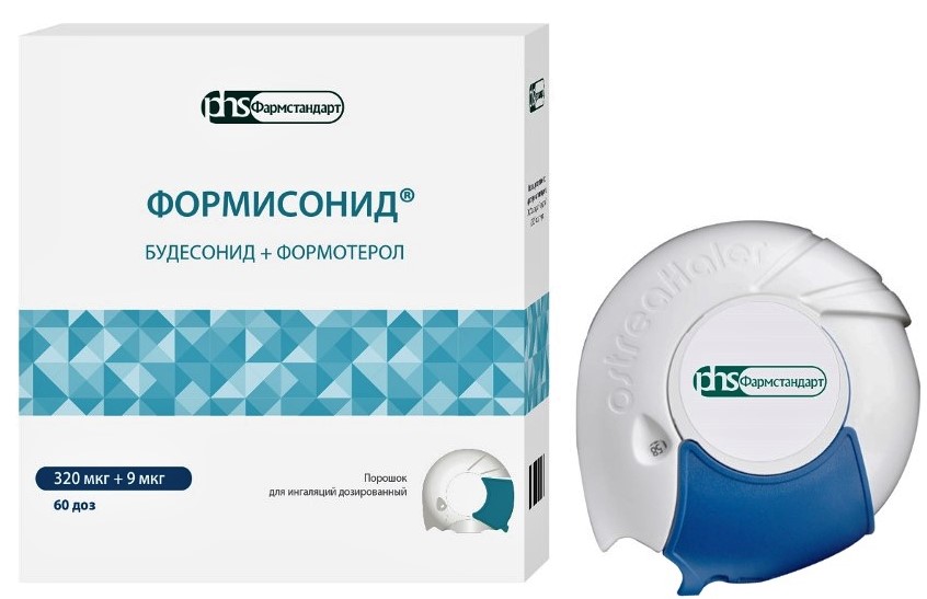 Формисонид, 320 мкг + 9 мкг/доза, порошок для ингаляций дозированный, 60 шт, блистер в ингаляторе фото