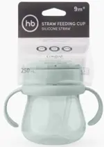Happy Baby Поильник с трубочкой и ручками, 9+ мес, 250 мл, 1 шт, голубой, арт. 14012 фото