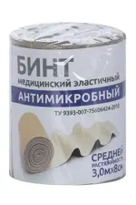 Леонарда Бинт медицинский эластичный антимикробный, 8 см х 3 м, 1 шт. фото 1
