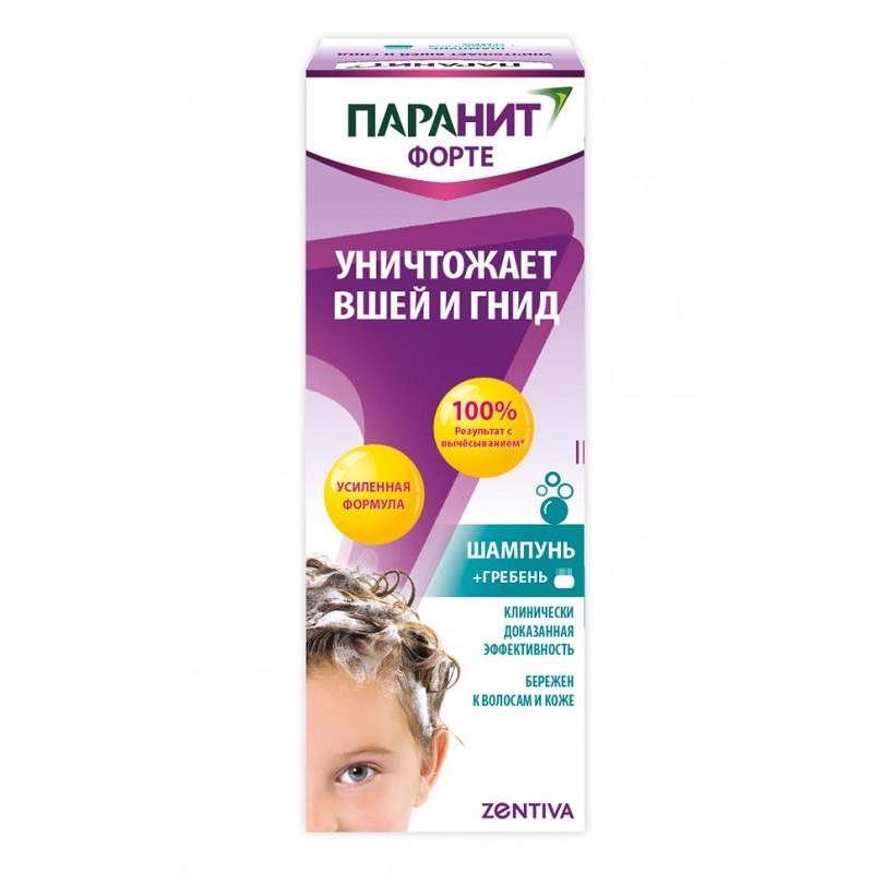 Паранит Форте, шампунь, 100 мл, 1 шт, в комплекте с гребнем фото