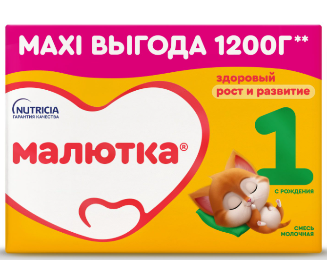 Малютка 1 Молочная смесь, смесь молочная сухая, 1200 г, 1 шт. фото
