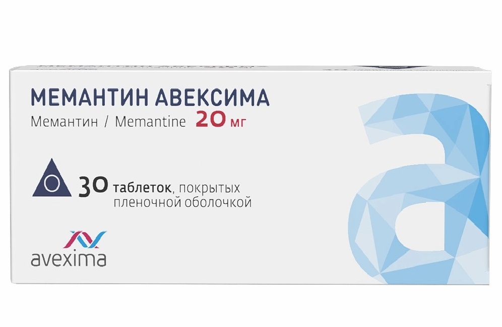 Мемантин Авексима, 20 мг, таблетки, покрытые пленочной оболочкой, 30 шт. фото