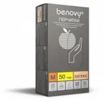 Benovy Перчатки смотровые латексные опудренные нестерильные, Medium M (7-8), пара, 50 шт. фото