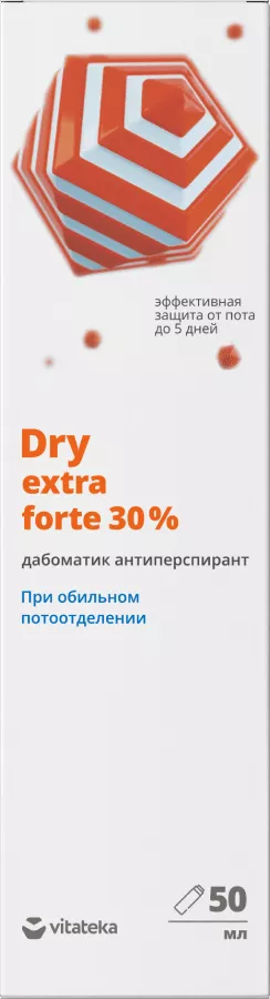 Витатека Dry Extra Forte, 30 %, антиперсперант дабоматик, 50 мл, 1 шт. фото