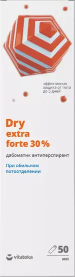 Витатека Dry Extra Forte, 30 %, антиперсперант дабоматик, 50 мл, 1 шт. фото 1