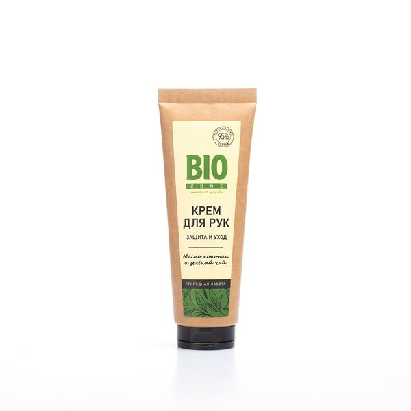 BioZone крем для рук защита и уход масло конопли и зеленый чай, крем для рук, 75 мл, 1 шт. фото