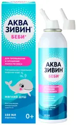 Аквазивин Беби Морская вода мягкий душ, 0.9%, раствор для интраназального введения, 150 мл, 1 шт. фото