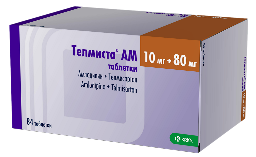 Телмиста АМ, 10 мг + 80 мг, таблетки, 84 шт. фото