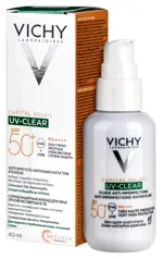 Vichy Capital Soleil UV-clear флюид солнцезащитный для лица против несовершенств, флюид, 40 мл, 1 шт, SPF 50+ фото 