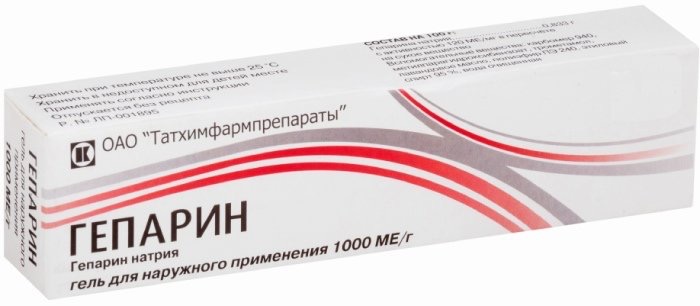 Гепарин, 1000 МЕ/г, гель для наружного применения, 100 г, 1 шт. фото