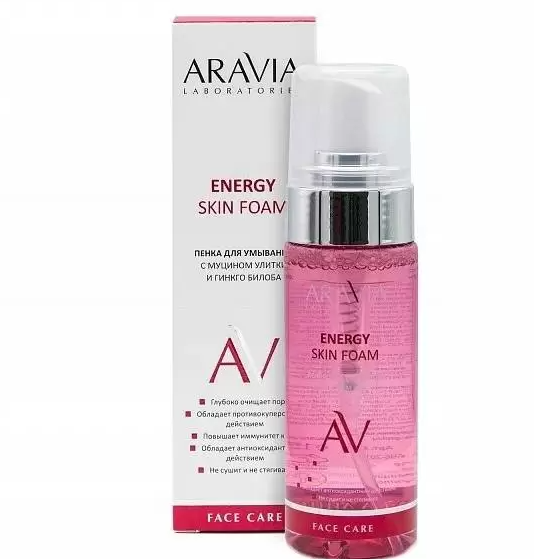 Aravia Laboratories Пенка для умывания, пенка для лица, 150 мл, 1 шт, с муцином улитки и гинкго билоба фото