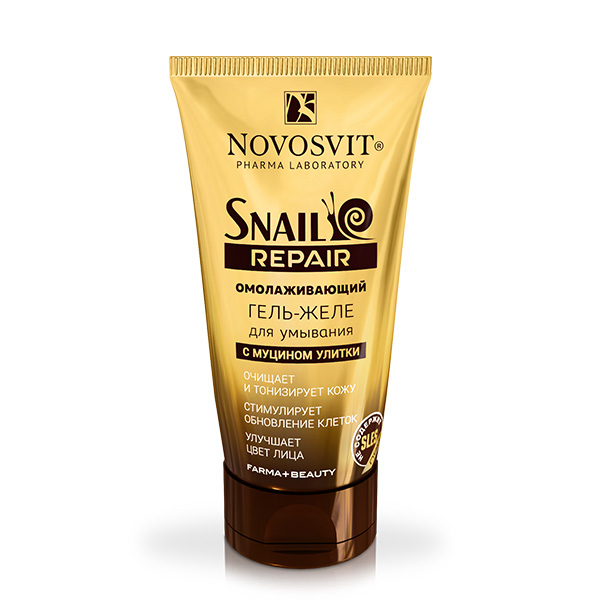 Novosvit Snail Repair Омолаживающий гель-желе для умывания с муцином улитки, гель для умывания, 150 мл, 1 шт, для лица фото
