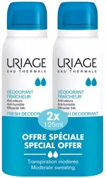 Uriage Дезодорант-спрей освежающий с квасцовым камнем, спрей, 125 мл, 2 шт, для чувствительной кожи фото