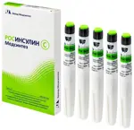Росинсулин С, 100 МЕ/мл, суспензия для подкожного введения, 3 мл, 5 шт, в шприц-ручках (Комфорт пен) фото