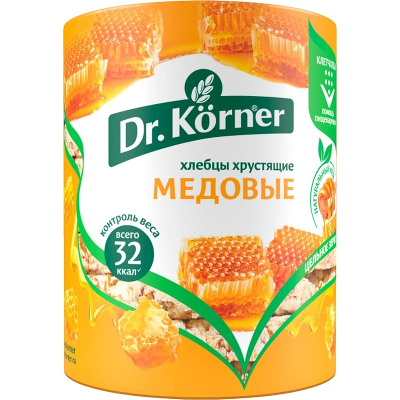Доктор Кернер Хлебцы Злаковый Коктейль, хлебцы, 100 г, 1 шт, мед фото