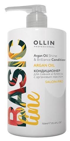 Ollin basic line Кондиционер для сияния и блеска волос с аргановым маслом, кондиционер, 750 мл, 1 шт. фото