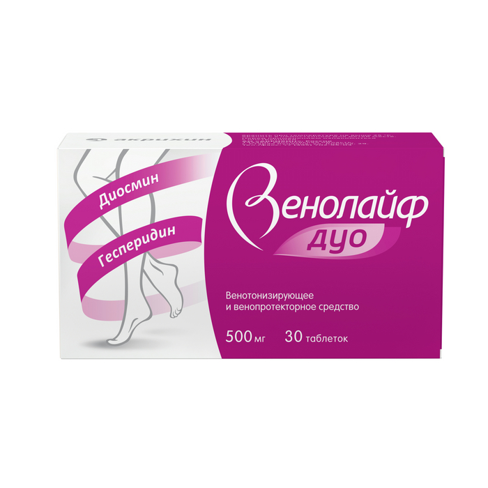 Венолайф Дуо, 500 мг, таблетки, покрытые пленочной оболочкой, 30 шт. фото