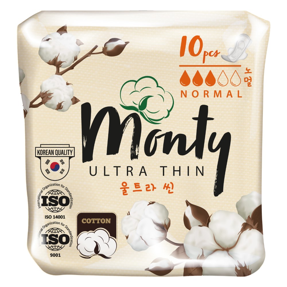 Monty Ultra Thin  Normal plus Прокладки, прокладки гигиенические, 10 шт, 3 капли фото