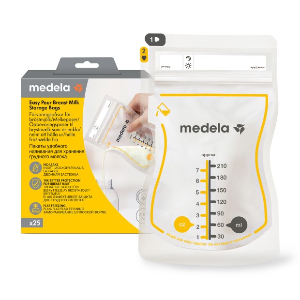 Medela Пакеты для хранения грудного молока, 210 мл, 25 шт, одноразовые фото