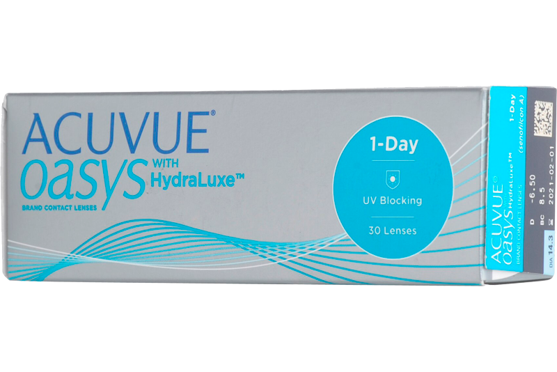 Acuvue Oasys 1-Day with hydraluxe Линзы контактные Однодневные, BC=8,5 d=14,3, 30 шт, D(-5.50), стерильно фото