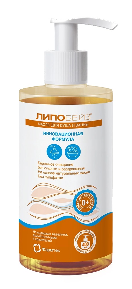 Липобейз масло для душа и ванны, масло для душа, 400 мл, 1 шт. фото