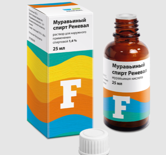 Муравьиный спирт Реневал, 1.4%, раствор для наружного применения спиртовой, 25 мл, 1 шт. фото