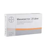 Минизистон 20 фем, 0.1 мг+0.02 мг, таблетки, покрытые оболочкой, 21 шт. фото