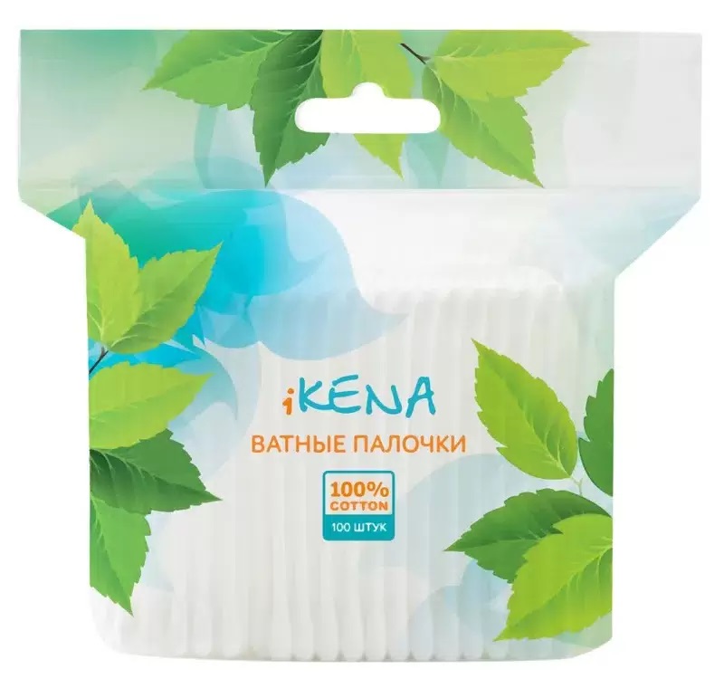 Икена Ватные палочки гигиенические, 100 шт. фото