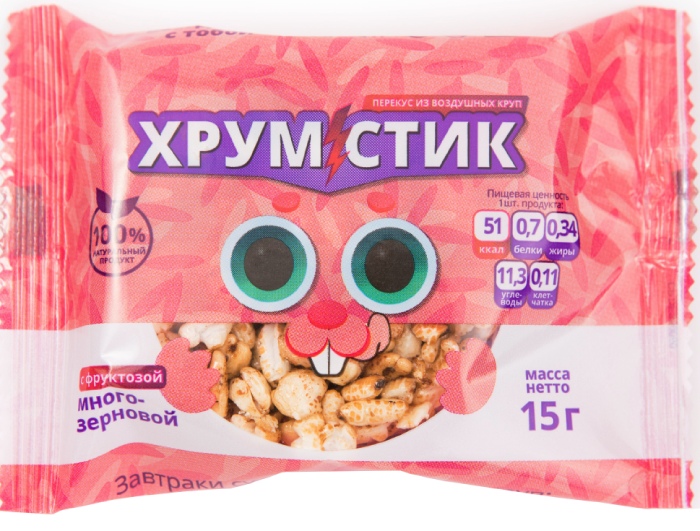 Хрумстик Батончик на фруктозе многозерновой, батончик, 15 г, 1 шт. фото