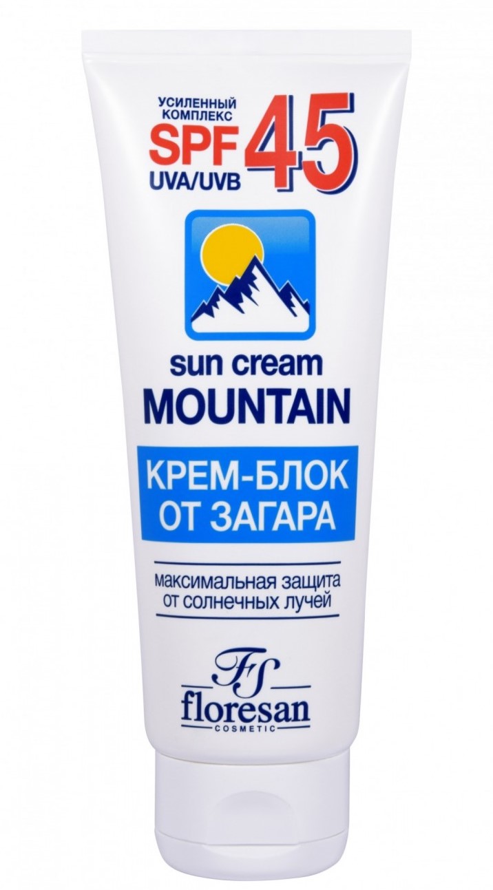 Floresan Крем-блок от загара SPF 45, крем, 125 мл, 1 шт. фото