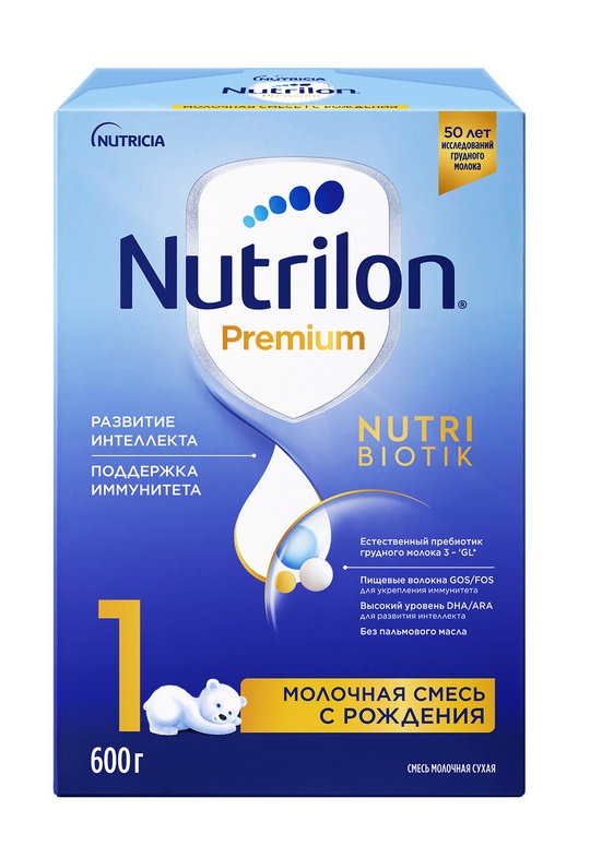 Nutrilon 1 Premium смесь молочная, смесь молочная сухая, 600 г, 1 шт. фото