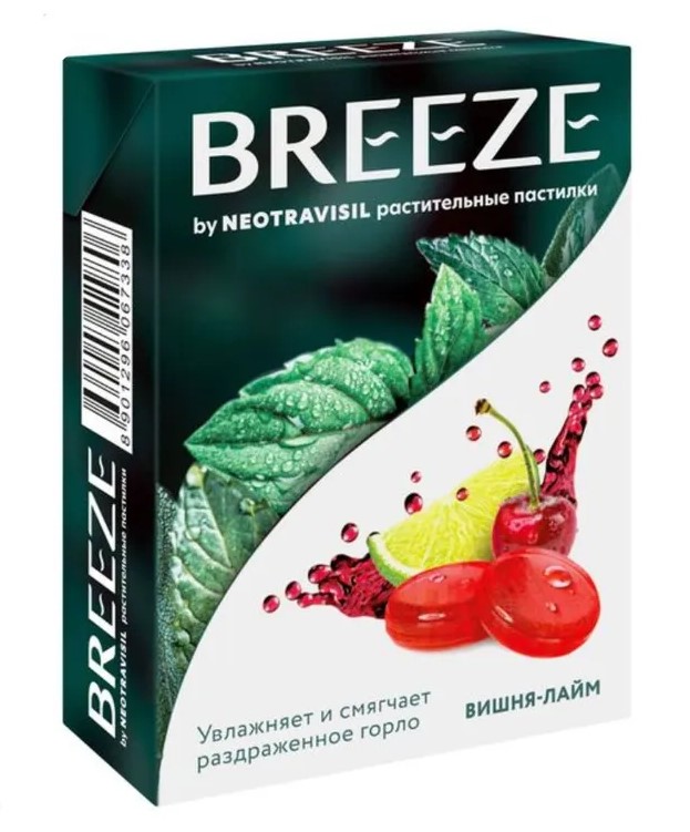 Breeze by Neotravisil Пастилки растительные, пастилки, 2.5 г, 12 шт, вишня + лайм фото