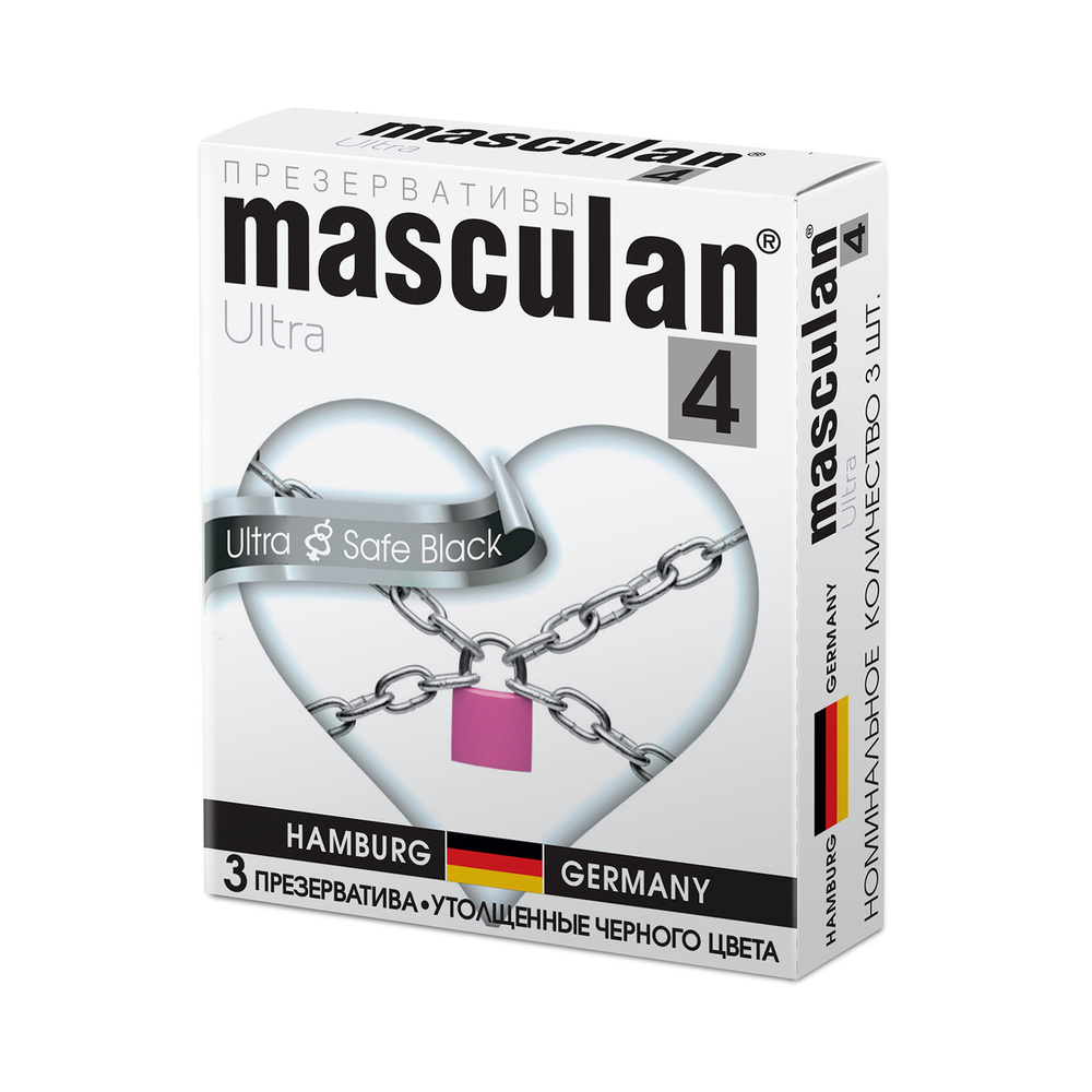 Masculan Ultra Safe Black, презервативы, 3 шт, ультрапрочные фото
