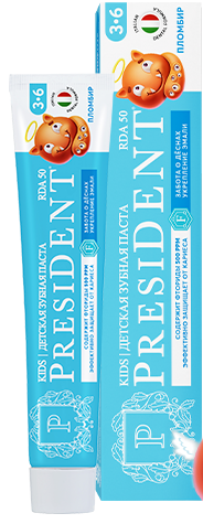PresiDENT kids Зубная паста детская 3-6 лет 50 RDA, паста зубная, 70 г, 1 шт, пломбир фото