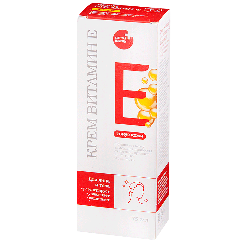Витамин Е Крем для лица и тела, крем для тела, 75 мл, 1 шт. фото