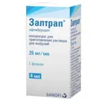 Залтрап, 25 мг/мл, концентрат для приготовления раствора для инфузий, 4 мл, 1 шт. фото